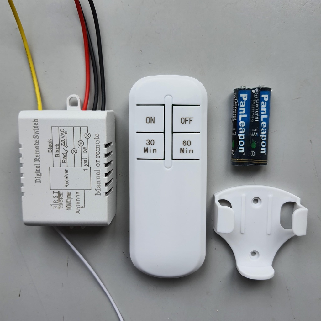 Công tắc điều khiển từ xa không dây RF 2 cổng mẫu mới 2023 bắt sóng khoẻ xuyên tường độ bền cao