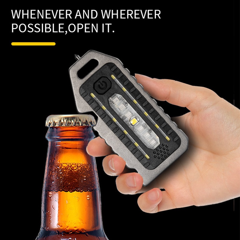 1 Bộ Đèn LED COB / Đèn Pin Mini 3 Chế Độ Kèm Móc Khóa Chống Nước Có Thể Sạc Lại Bằng Cổng USB Dùng Khi Đi Cắm Trại / Leo Núi / Sinh Tồn