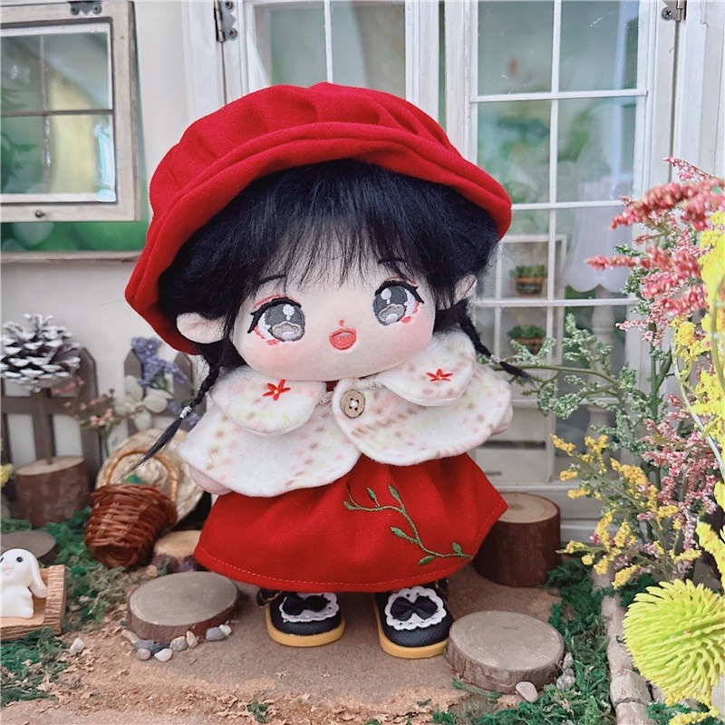 Outfit doll 20cm bộ tiểu thư váy đỏ (không gồm doll)