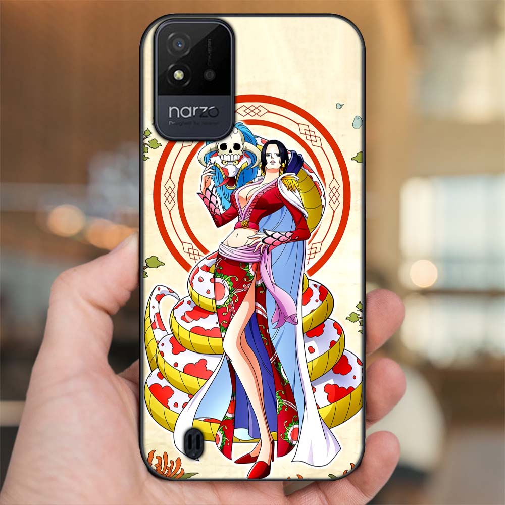 Ốp lưng Realme Narzo 50i viền đen in hình Boa Hancock One Piece Đảo Hải Tặc