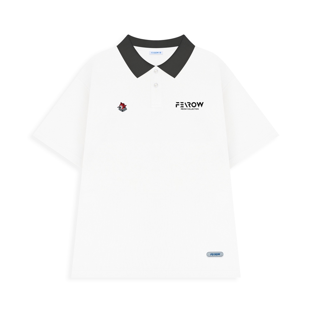 Áo Polo nam nữ local brand unisex Fearow Polo Devil Meow / Màu Trắng - APF7004
