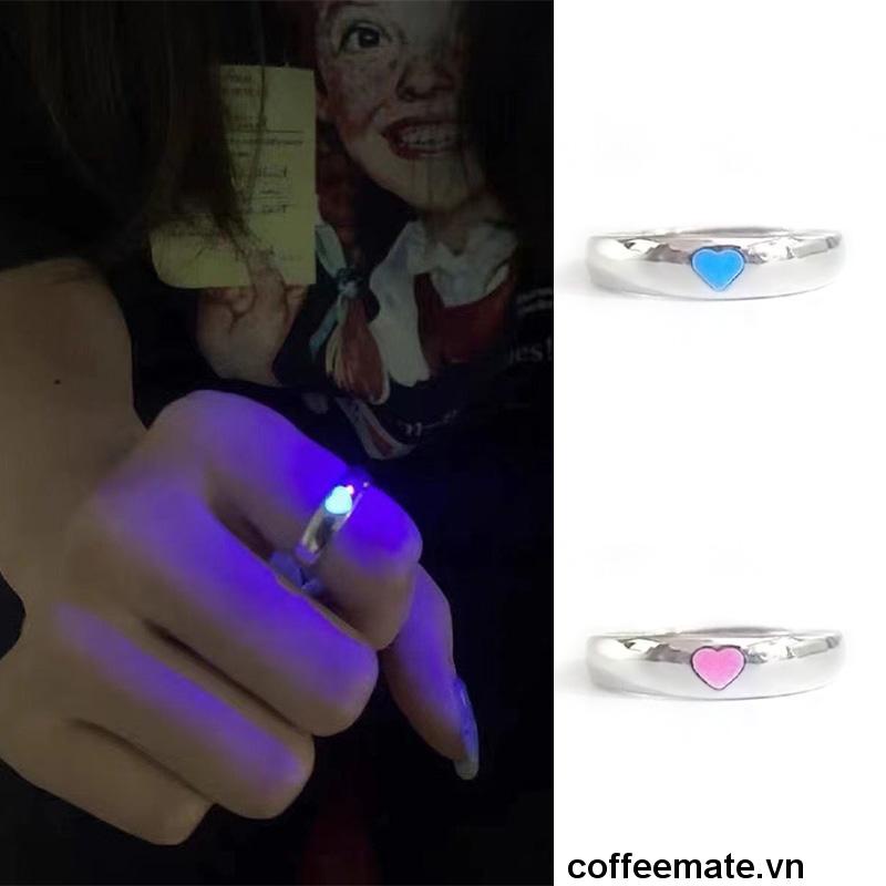 ⚡Nhẫn Hở Phát Sáng Trong Bóng Tối Hình Trái Tim Thời Trang Cho Cặp Đôi