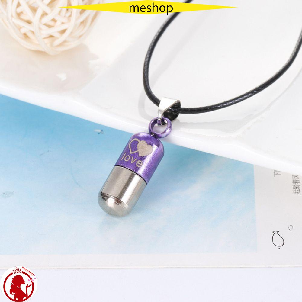 Vòng cổ Bằng Da Hình Viên Thuốc Đựng Nước Hoa Có Thể Mở Ra