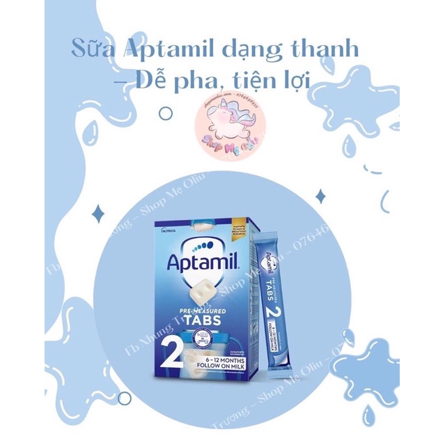 Sữa Aptamil Anh dạng thanh số 1 2 trọng lượng 600g