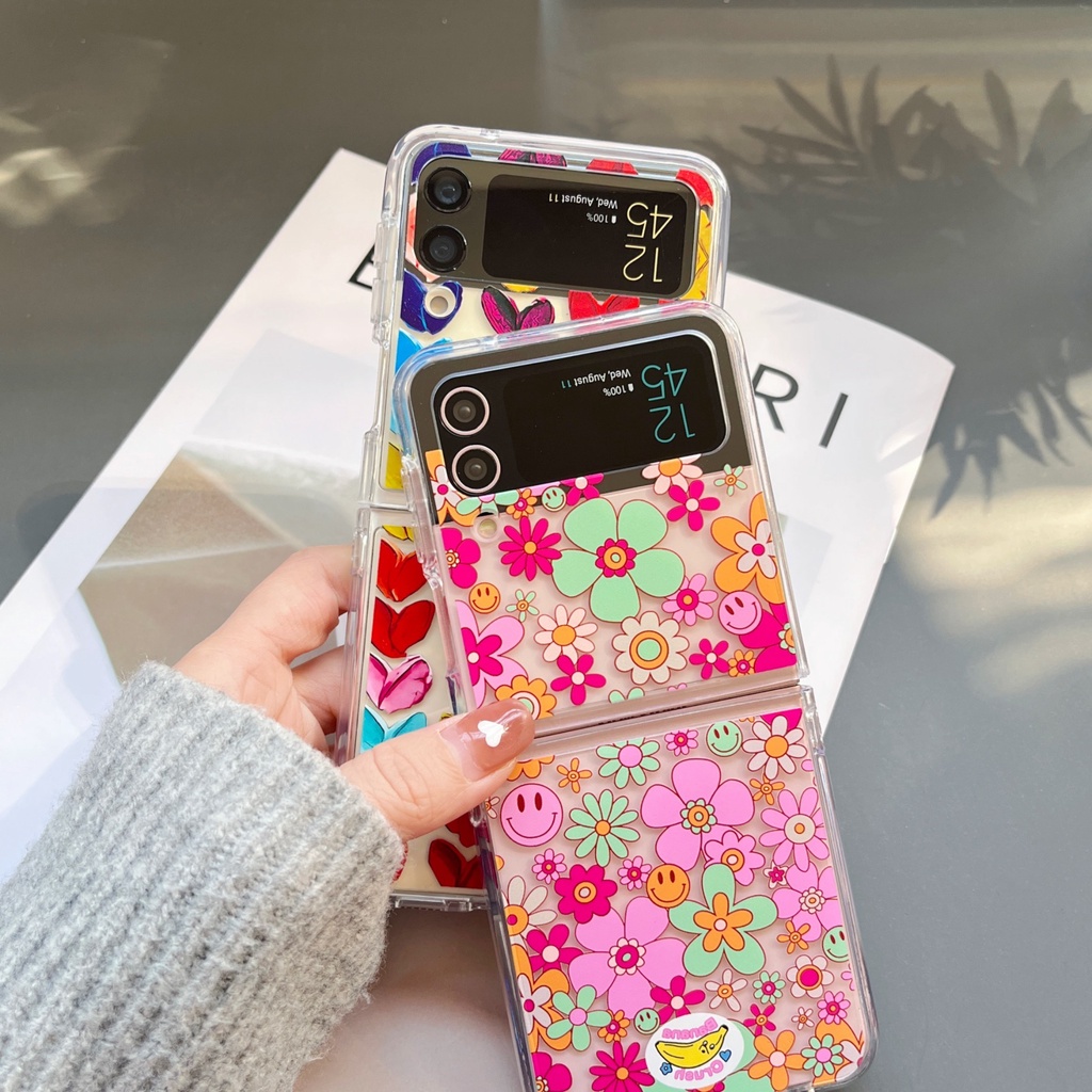 Ốp Điện Thoại Cứng Trong Suốt Họa Tiết Hoạt Hình Thời Trang Cho Samsung Galaxy Z Flip 3 5G Z Flip 4