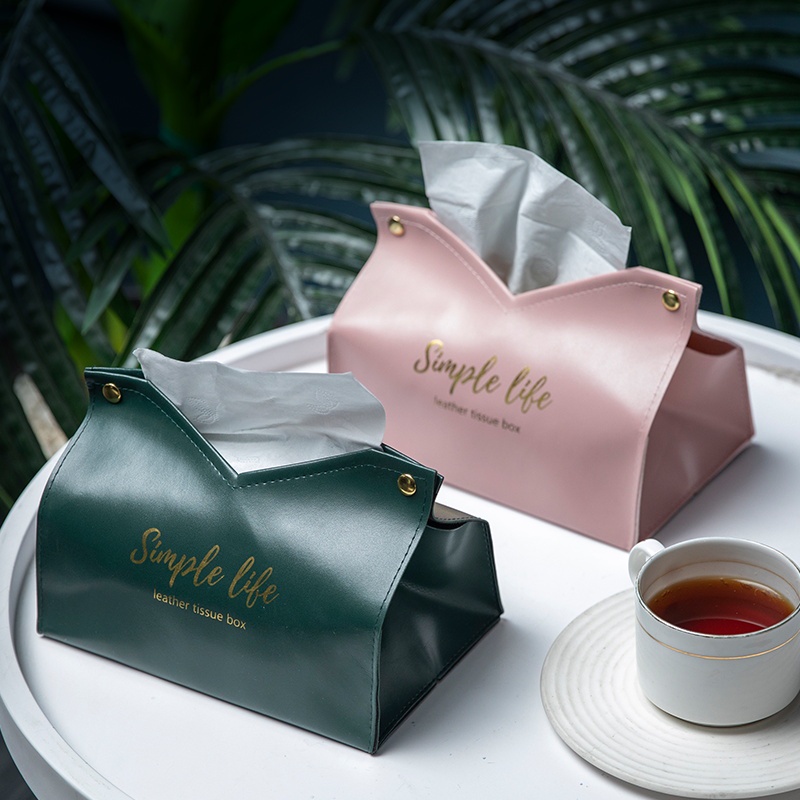 Hộp Đựng Khăn Giấy Bằng Da Phong Cách Bắc Âu Độc Đáo Trang Trí Nhà Cửa
