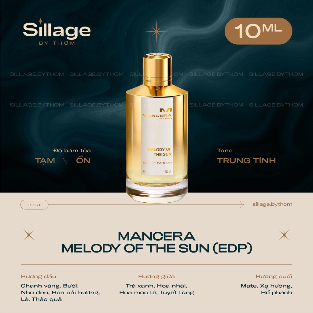 MANCERA MELODY OF THE SUN EDP | Mẫu thử nước hoa unisex