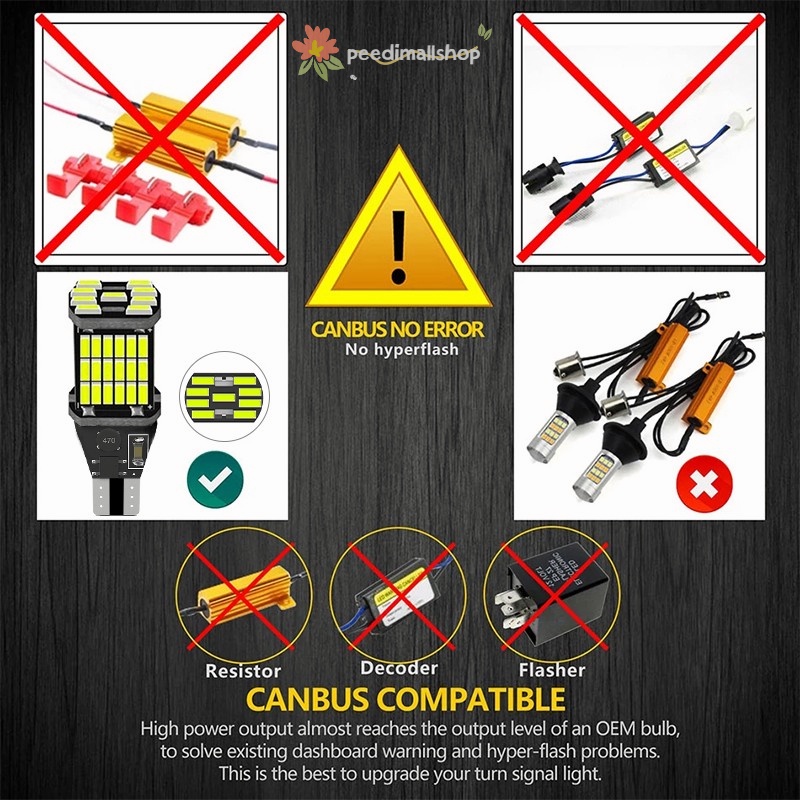 Bóng Đèn Lùi Ô Tô T15 45 SMD 4014 Đèn Phanh Xe Hơi Đèn LED Xi Nhan Siêu Sáng Gắn Đuôi Xe Hơi Xe Máy