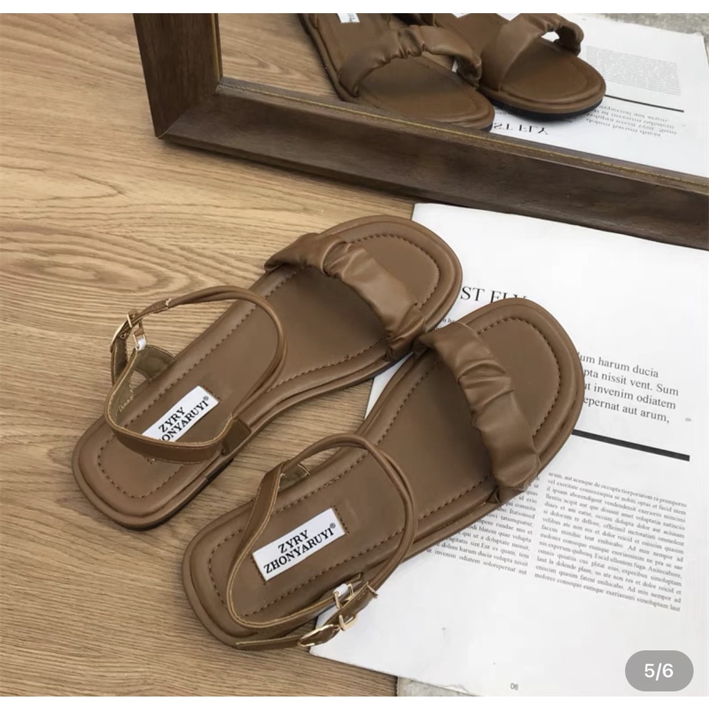 SANDAL Nữ Quai Nhún Hở Gót Thời Trang Ulzzang giaydepxinh.dangmi SD-0319