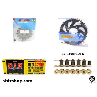 NSD Nhông dĩa Recto sên DID vàng Suzuki GN125 HJ125 EN125 chính hãng