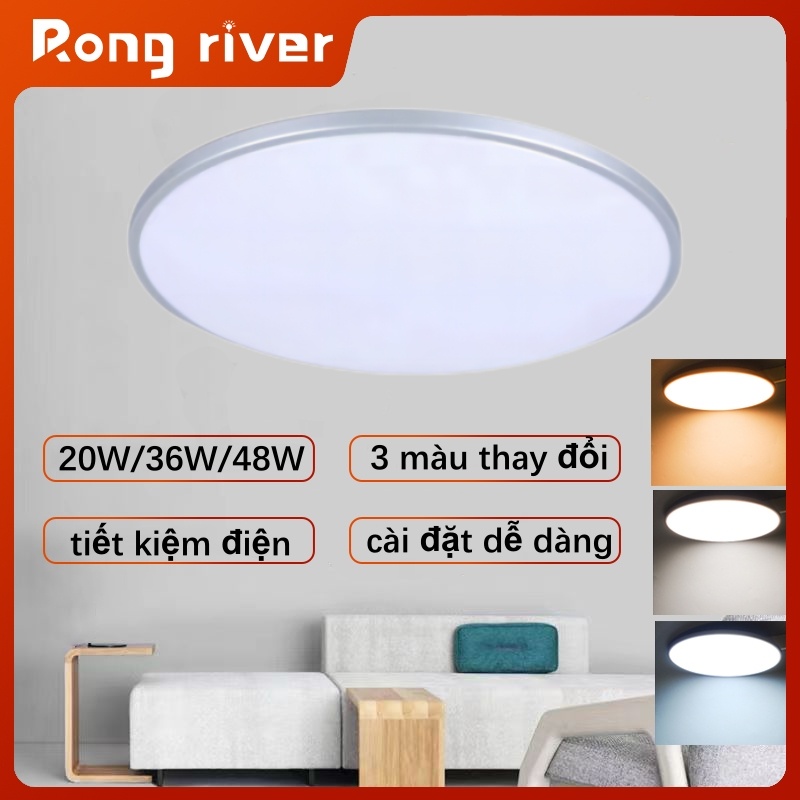RONG RIVER AC220V đèn led trần 20W 36W 48W 3 màu/Trắng đèn ốp trần chống ẩm đèn trần phòng khách