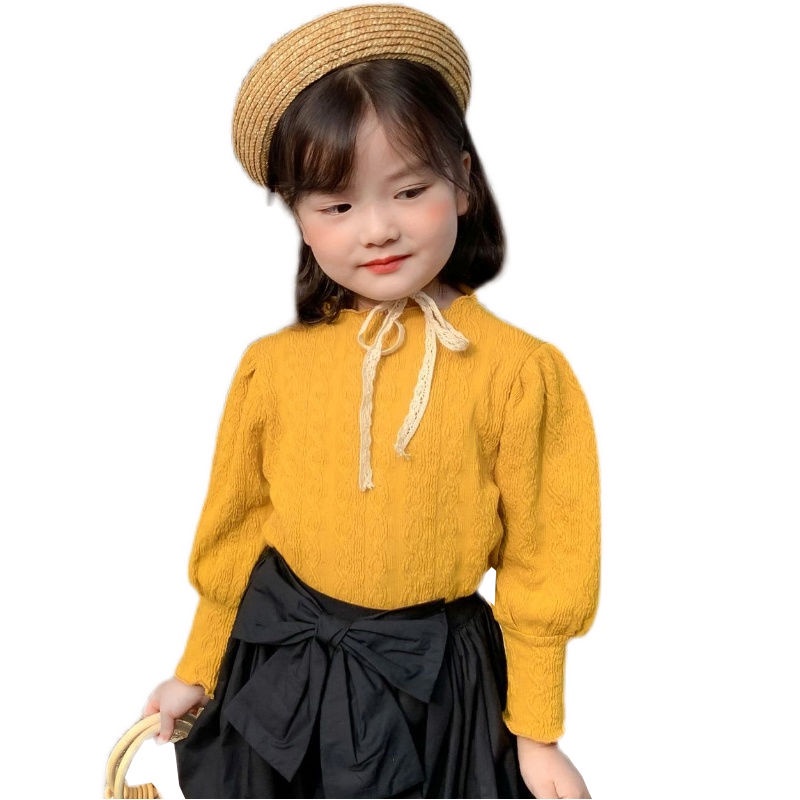 Áo Tay Phồng Dài Phong Cách Phương Tây Thời Trang Xuân Thu Mới Cho Bé Gái