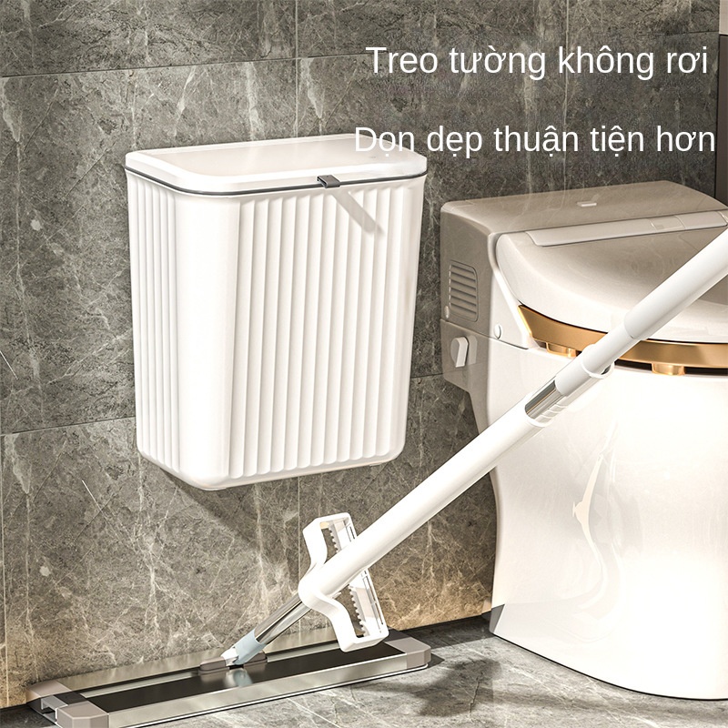Thùng Rác Treo Tường Có Nắp Không Cần Khoan Chống Nước với nhãn dán