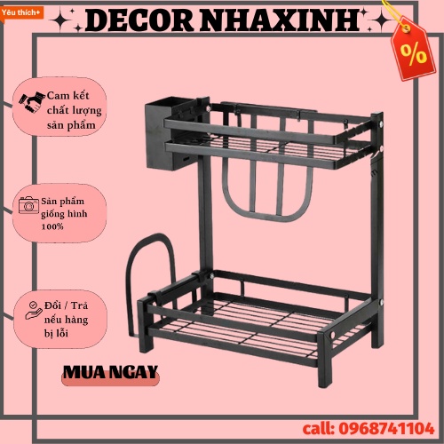 Kệ Đựng Gia Vị Đa Năng 2 Tầng, Kệ Gia Vị Inox Sơn Tĩnh Điện Chống Rỉ Cao Cấp