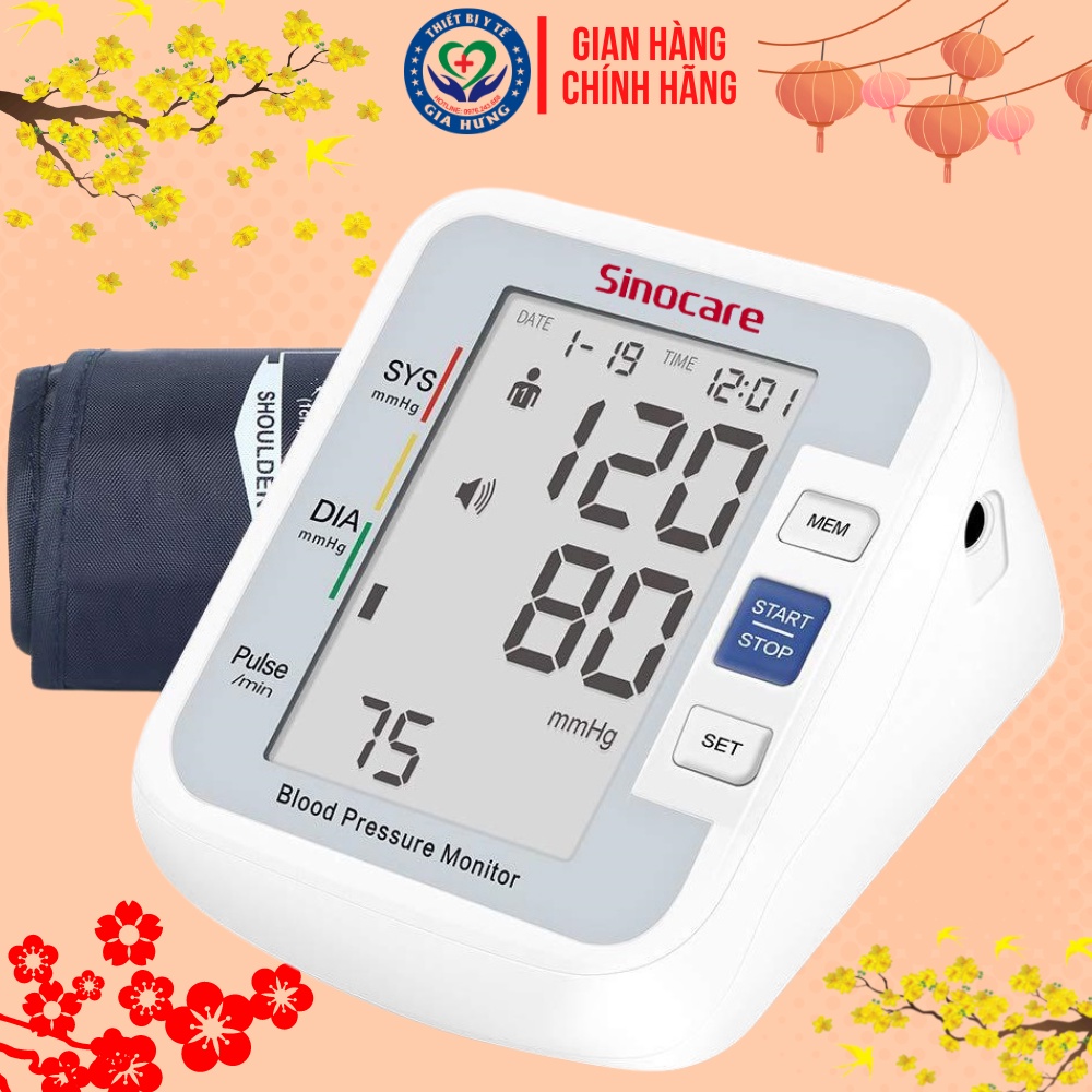 Máy đo huyết áp Sinocare BA-801 Chính Hãng ( Giọng nói Tiếng Việt)