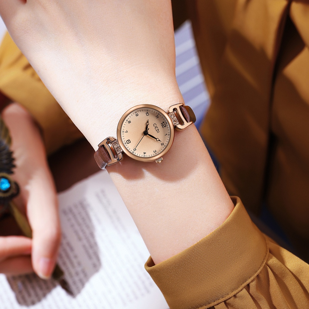 Đồng hồ nữ LaCy Watch đeo tay chính hãng mặt nhỏ chống nước dây da V16