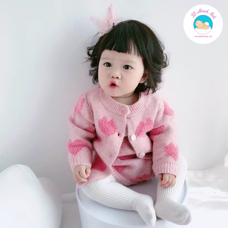 Set áo khoác+ yếm len hàng Quảng Châu siêu đẹp cho bé gái