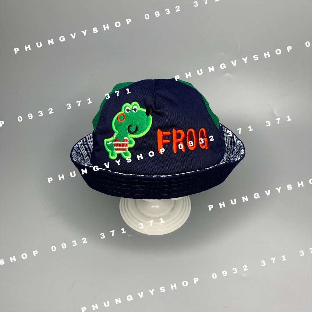 Mũ cho bé có khăn voan cản gió che bụi cho bé sơ sinh trai gái phungvyshop- nón Bo nhí VON ẾCH FROG