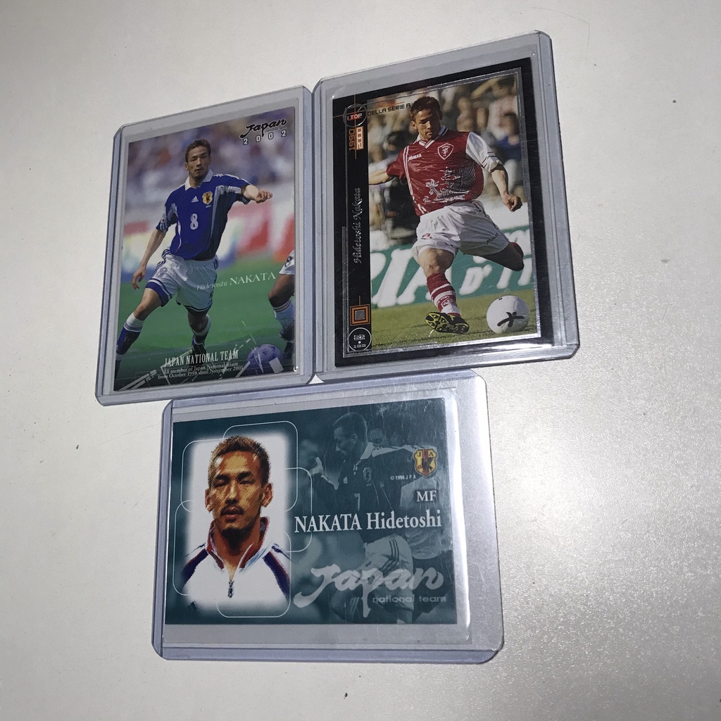 Set 3 thẻ cầu thủ bóng đá Hidetoshi Nakata đội tuyển Nhật Bản CLB Perugia Panini chính hãng
