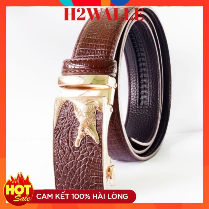 Thắt lưng nam dập vân cá sấu bảo hành 12 tháng mặt khóa tự động sang trọng đẳng cấp mẫu mã đa dạng