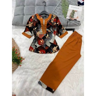 Bộ mặc nhà Trung Niên lụa mango cao cấp