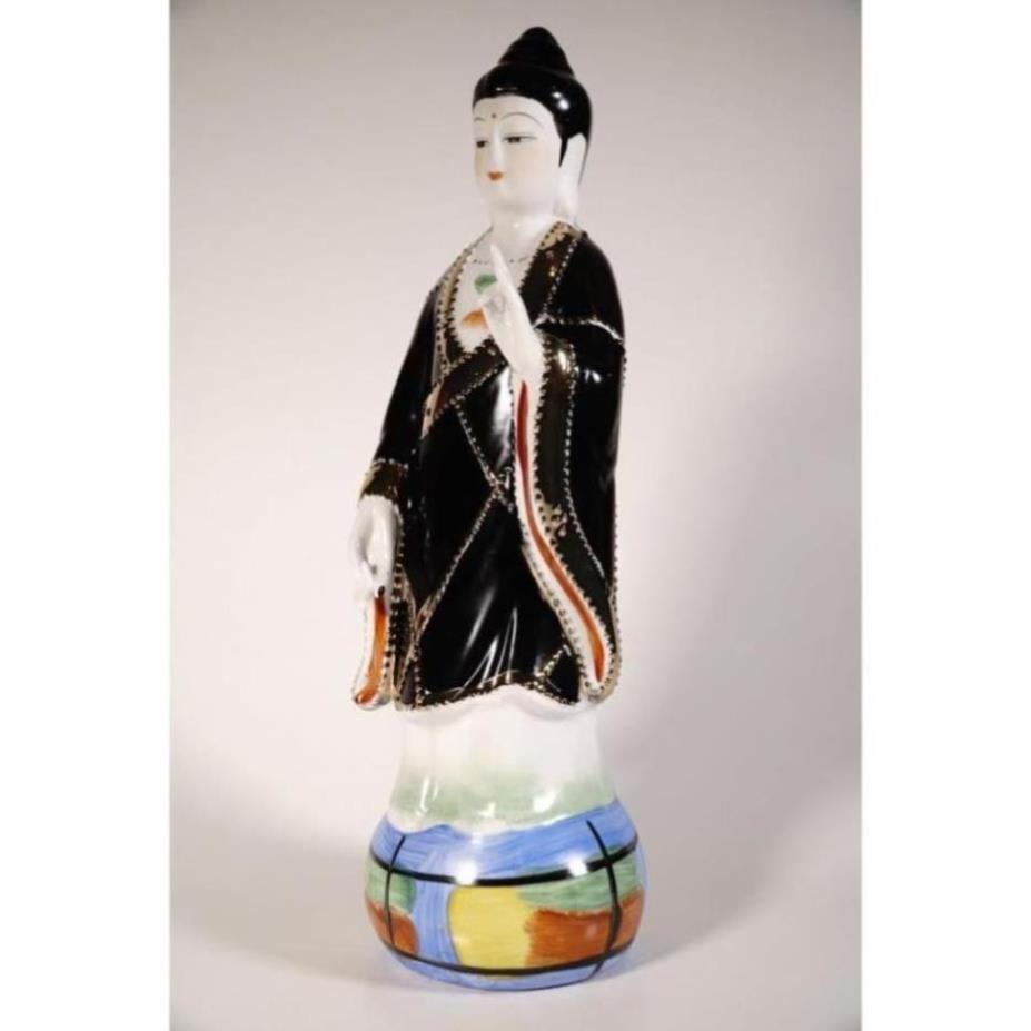 Tôn tượng mẹ diêu trì cao 40 cm - Tượng Địa Mẫu Nương Nương gốm sứ đứng vẽ màu đẹp xuất sắc