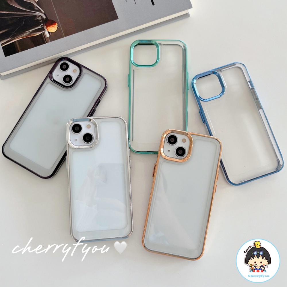 Ốp Điện Thoại TPU Dẻo Trong Suốt Mạ Điện Nhiều Màu Sang Trọng Chống Sốc Cho IPhone 14 13 12 11 Pro max
