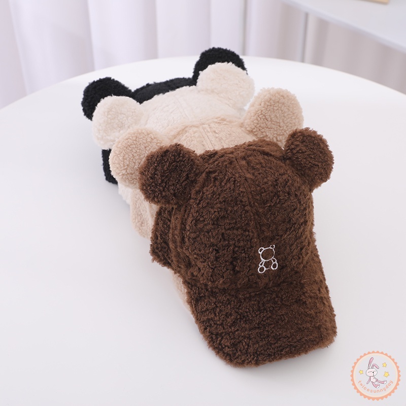 Mũ Len Giữ Ấm Hình Gấu Hoạt Hình Cho Bé Trai Và Gái