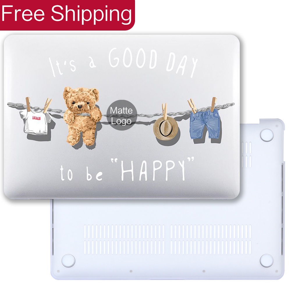 Ốp Máy Tính Bảng Cứng Mỏng Mặt Nhám Hình Gấu 2023 Cho 2022 macbook Air M2 13.6 inch Pro 14 M1 Retina 13 2021 2020