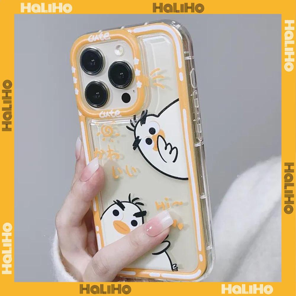 Case For iPhone 14 Pro Max TPU Soft Jelly Airbag Clear Case Cute Yellow Bird Camera Protection Shockproof For iPhone 14 13 12 11 Plus Pro Max 7 Plus X XR