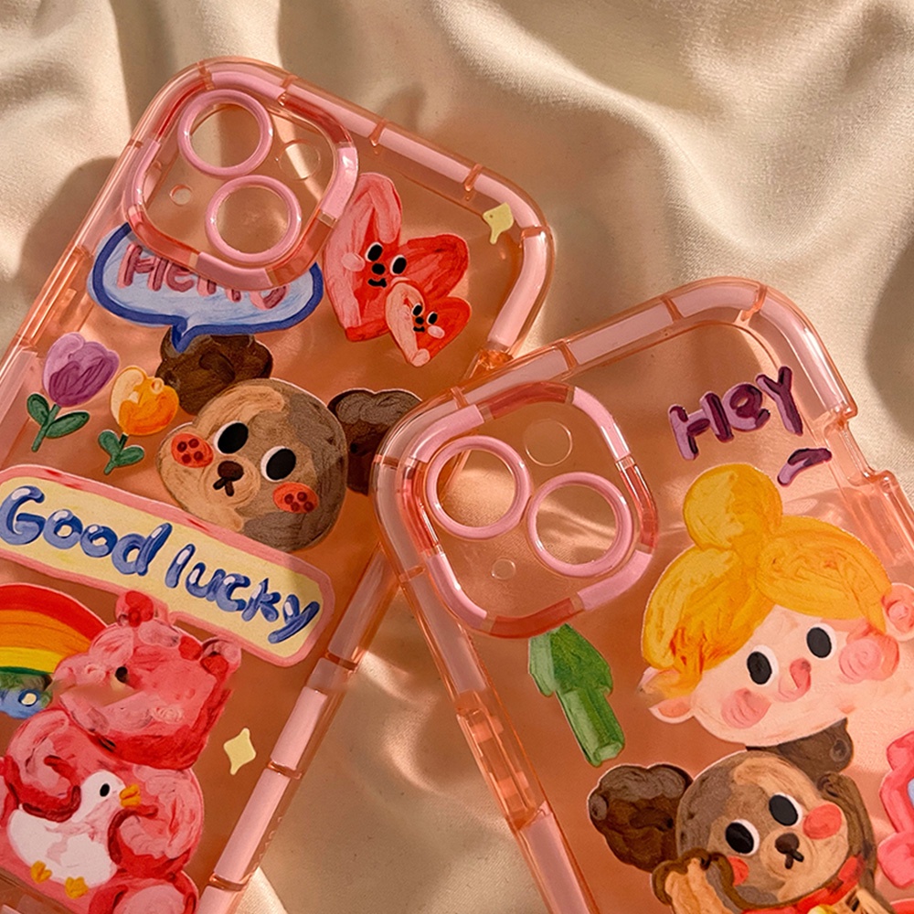 Ốp Điện Thoại TPU Mềm Hình Gấu Dạ Quang Chống Dấu Vân Tay Chống Rơi Cho IPhone 14 11 13 12 Pro Max