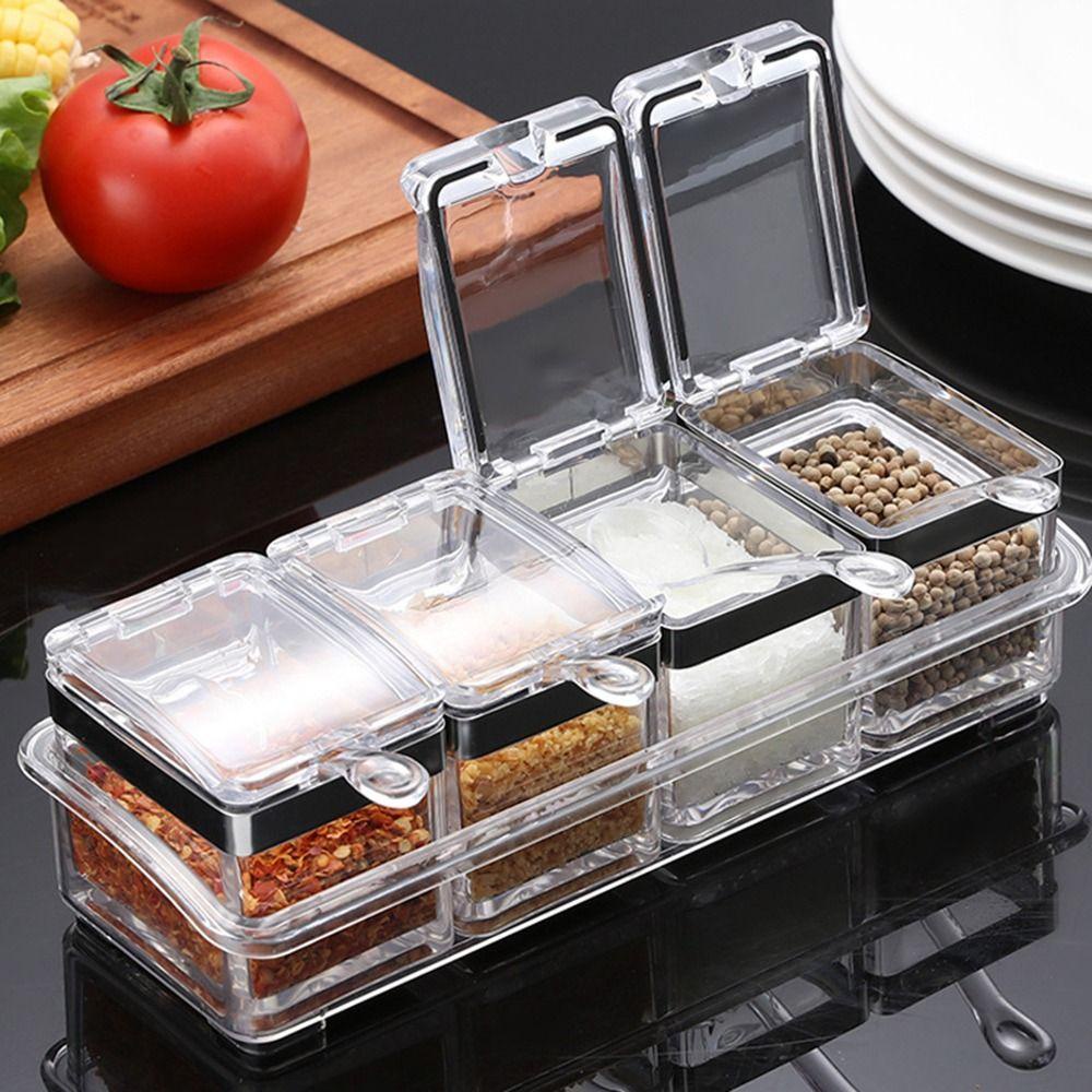 1 Hộp Đựng Gia Vị Bằng Nhựa Acrylic Trong Suốt
