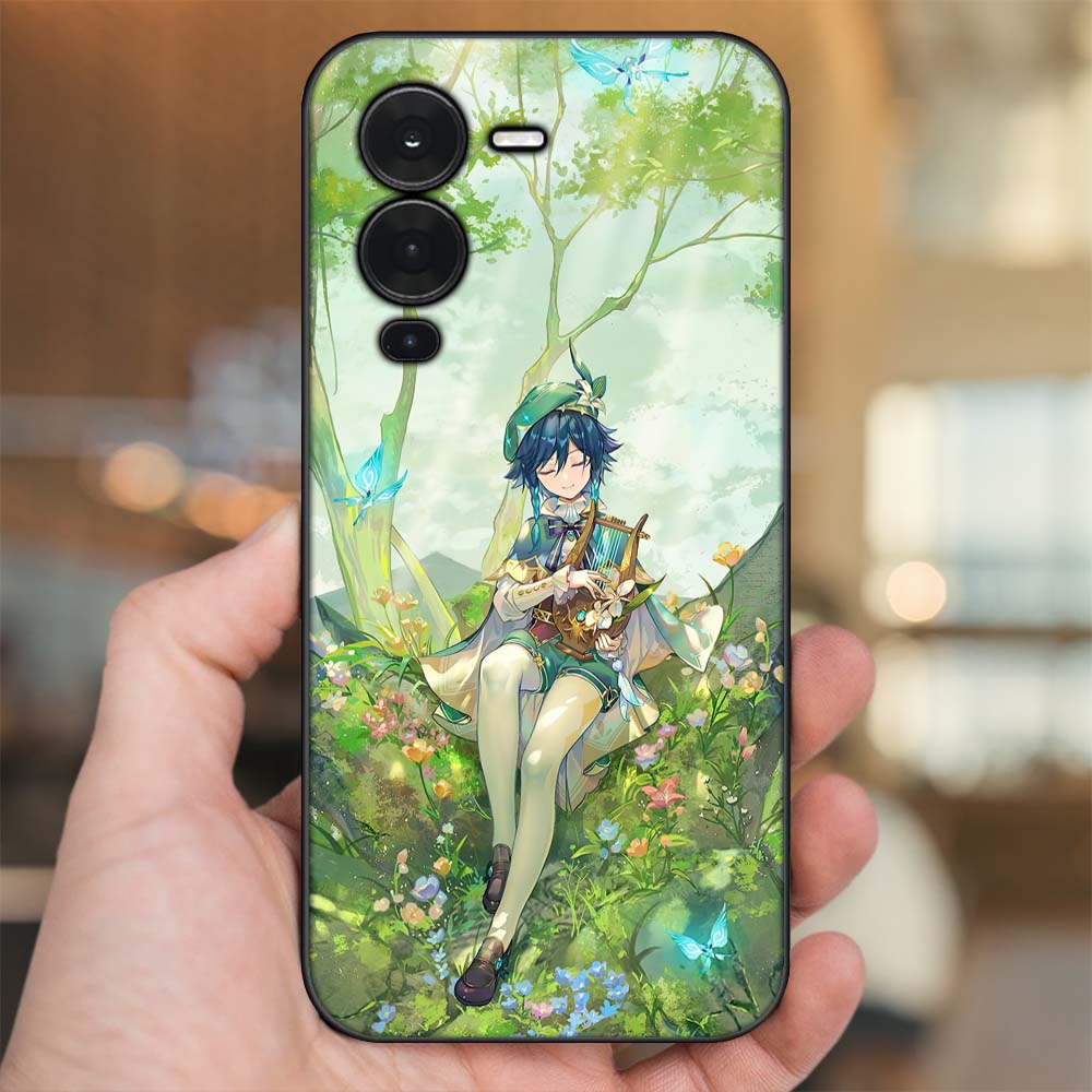 Ốp lưng Vivo V25 Pro viền đen in hình Venti Genshin Impact
