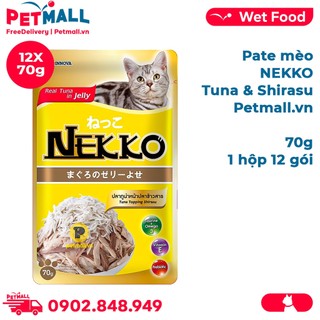 Pate mèo NEKKO Jelly Tuna & Shirasu 70g - Hộp 12 gói Petmall