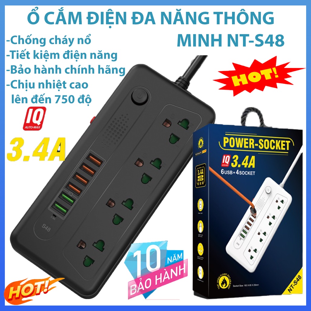 Ổ cắm điện đa năng Xiaomi 6 cổng USB - Ổ cắm điện thông minh hỗ trợ sạc nhanh