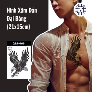 [Loại Ngắn Ngày] Hình Xăm Dán Đại Bàng, Chim Ưng Chụp Ảnh, Đóng Phim, Dễ Dàng Tẩy Xóa - Dùng 2-5 Ngày (21x15cm)