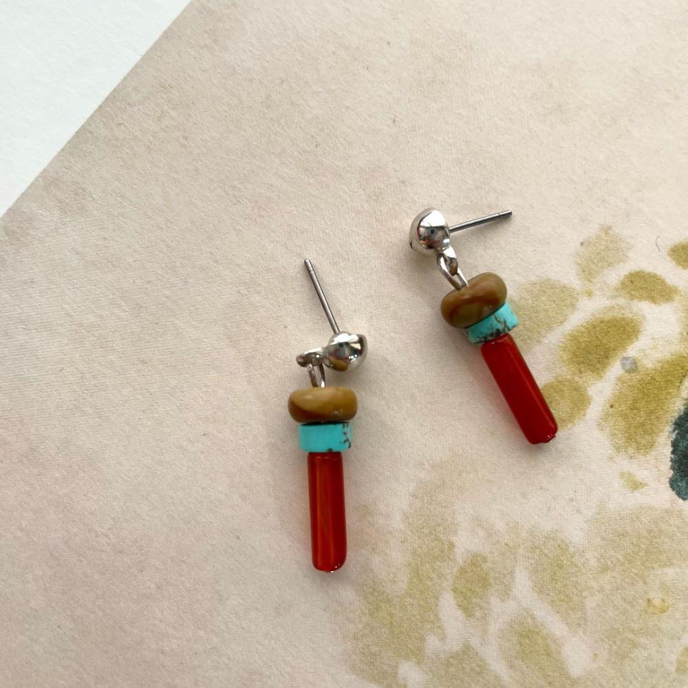 Bông Tai Gỗ Kiểu Hình Học Phong Cách Retro WMES15H Thời Trang Cho Nữ|Trang Sức Thời Trang Dễ Thương Bắt Mắt