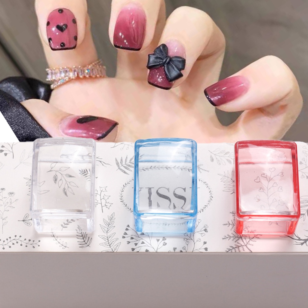 Dụng Cụ Cạo Sơn Móng Tay Bằng Silicon Trong Suốt Hình Vuông Dễ Vệ Sinh Cho Nữ