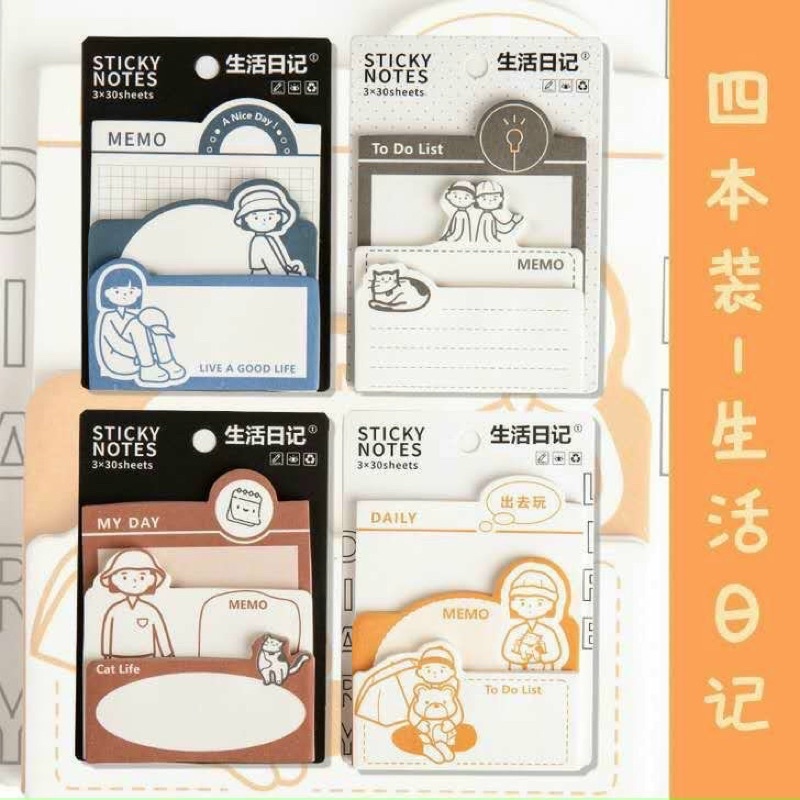 giấy note 1 xấp 3 tầng