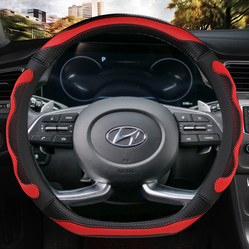 Bọc Vô Lăng Bằng Da Sợi Nhỏ Hình Chữ D Cho Hyundai Creta II 2021 2022 2023