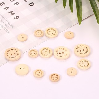 Cúc gỗ handmade with love bán set 5 -10 chiêc