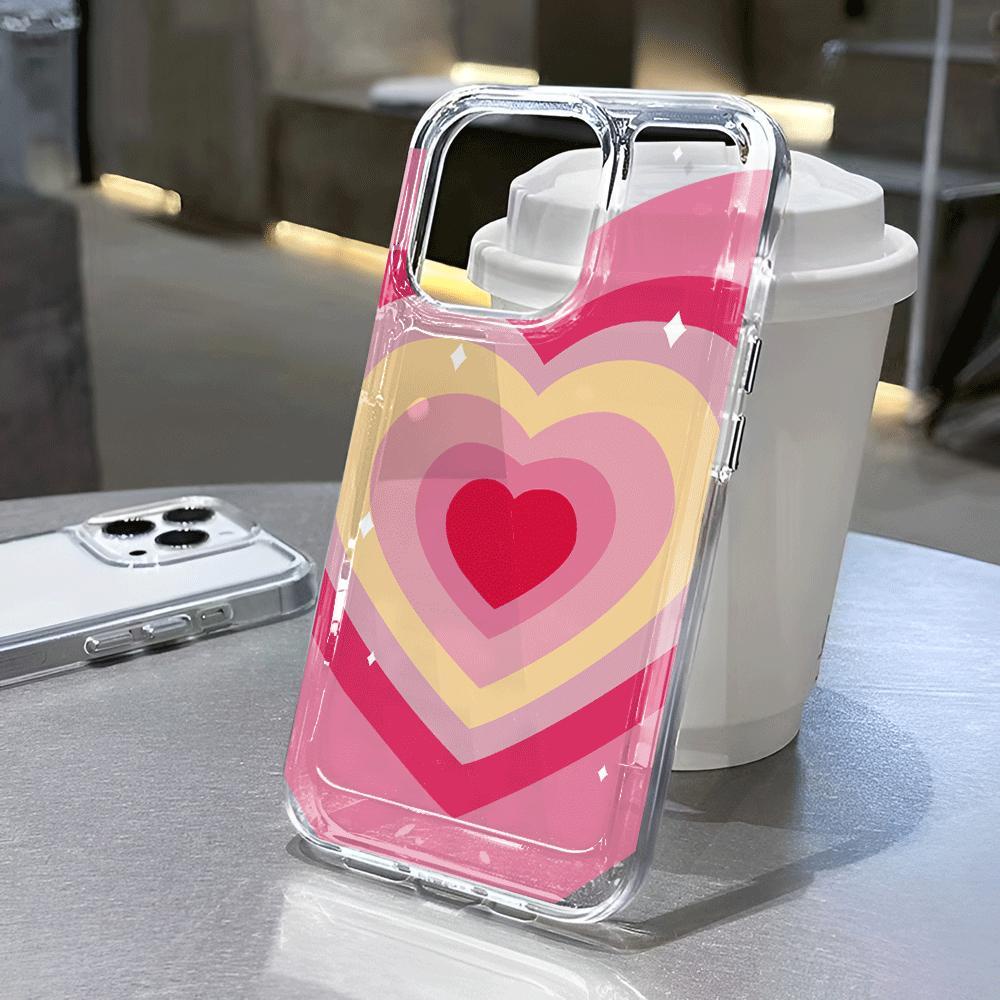 Ốp Điện Thoại Trong Suốt Họa Tiết Trái Tim Cho iphone 14promax 13 12 11 7Plus 7 8 X XS Max