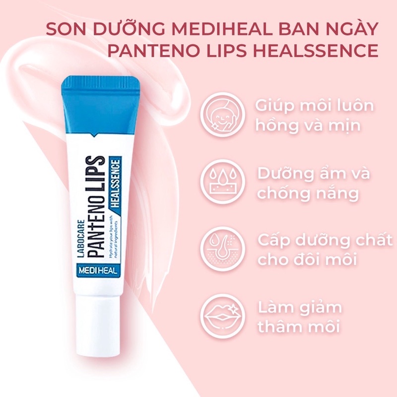Son Dưỡng MEDIHEAL Labocare Pantenolips Healssence & HealBlam Ngừa Thâm Môi Ngày & Đêm 10ml