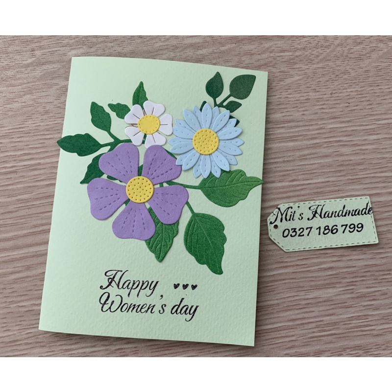 Set hoa trang trí thiệp