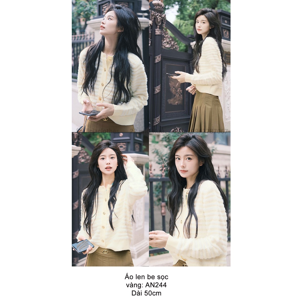 Áo len cài cúc Seifini có thể mặc thành dáng cardigan khi không cài cúc rất tiện.