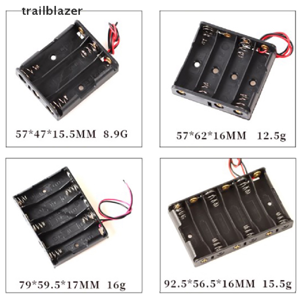 Hộp Nhựa Màu Đen Tiêu Chuẩn AA / 18650 Kèm Dây Dẫn 3V