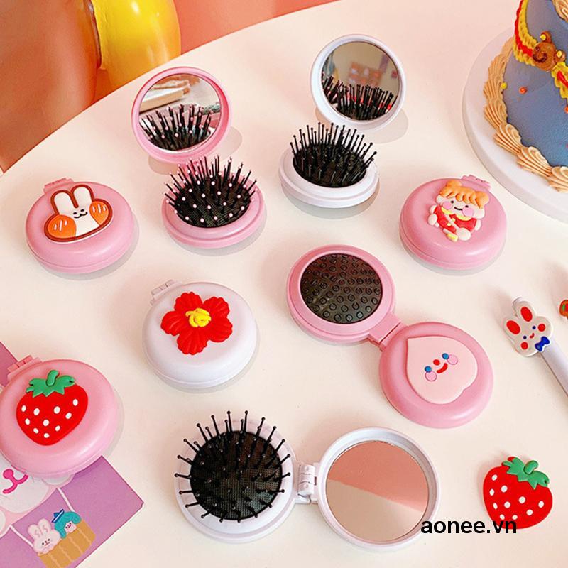 🎀 yakult 🎀Lược Gấp Kèm Gương