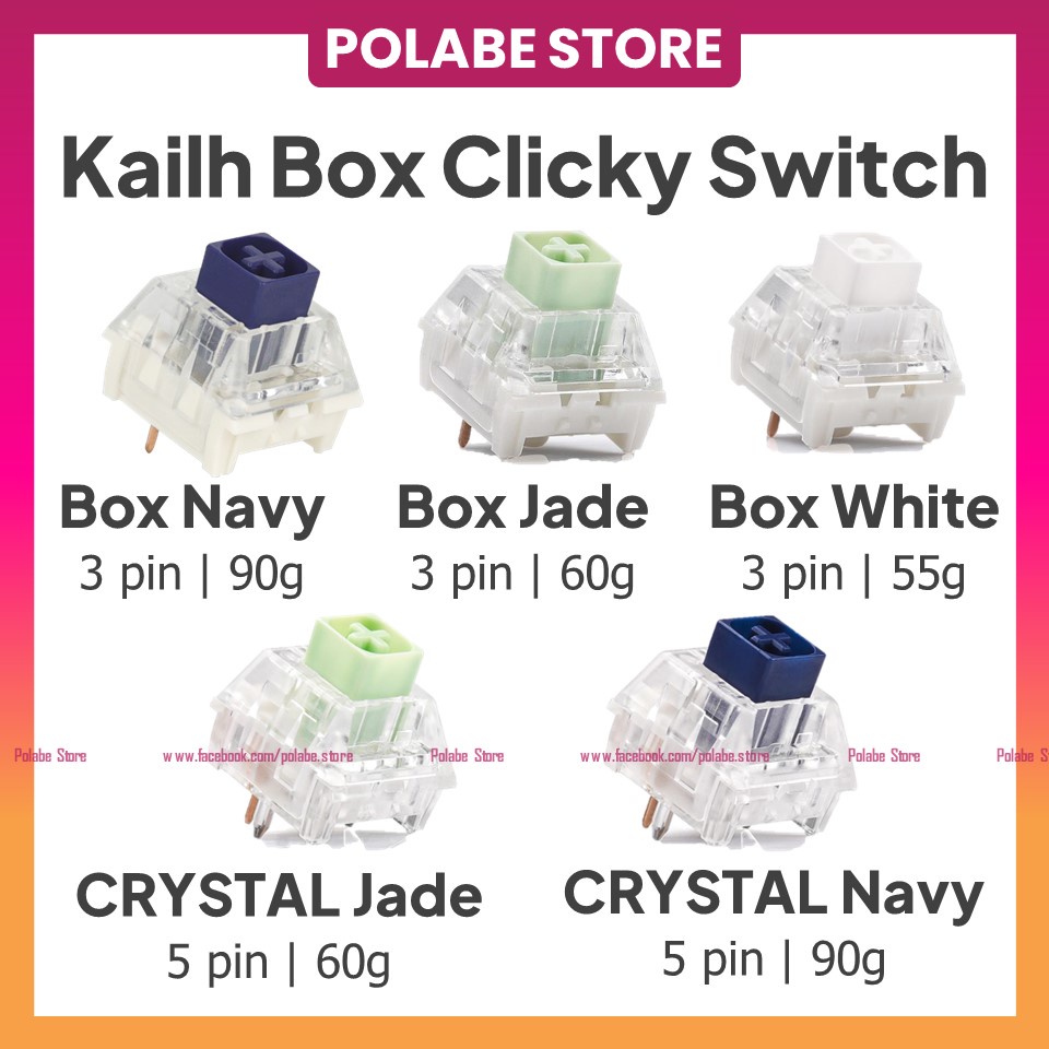 Kailh Box Jade Kailh Box Navy clicky Switch Công Tắc Bàn Phím Cơ Kailh Box White Crystal Jade Crystal Navy Polabe Store
