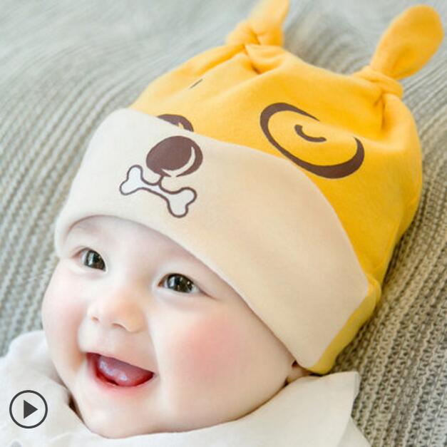 Babyfair. Nón giữ ấm cho bé trùm tai bằng bông mùa xuân Mũ len thu 3‑6 tháng trai gái
