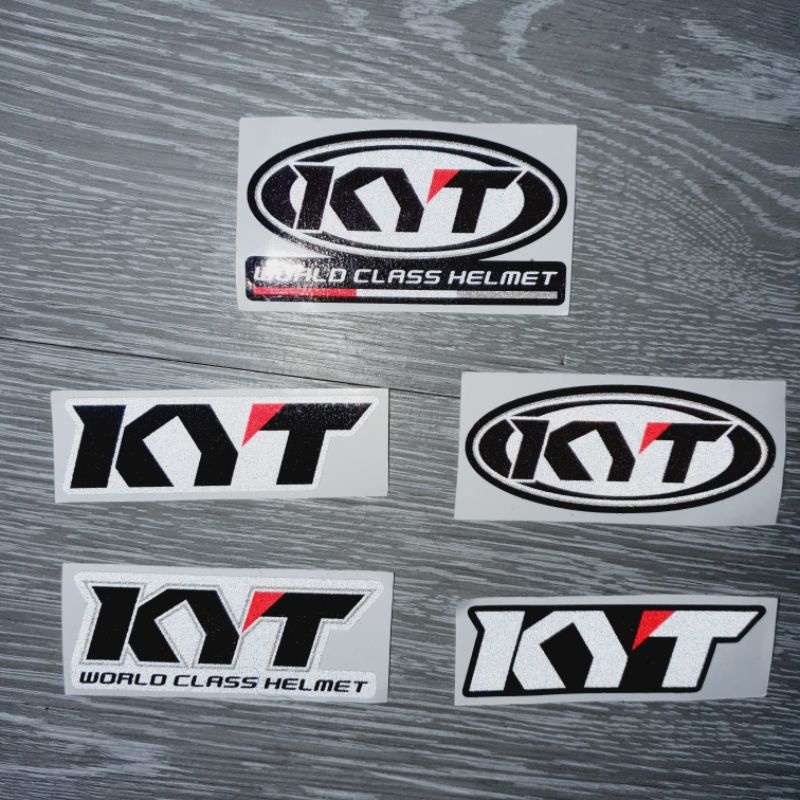 Tem lẻ logo chữ KYT helmet thường, phản quang 5 dạng